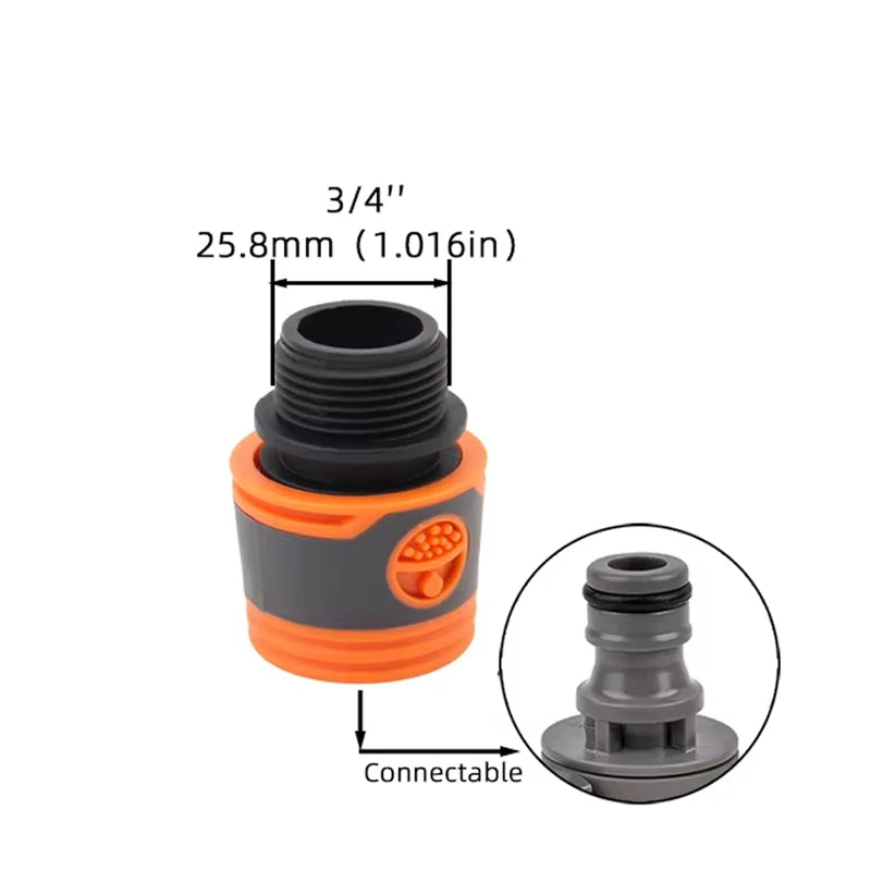 1 adattatore rapido per tubo da giardino da 1/2", 3/4" e 1" - raccordi filettati BPS UE per rubinetti, pistole a spruzzo e sistemi di irrigazione