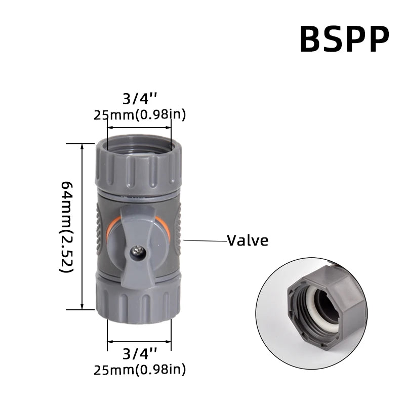 1 adattatore rapido per tubo da giardino da 1/2", 3/4" e 1" - raccordi filettati BPS UE per rubinetti, pistole a spruzzo e sistemi di irrigazione