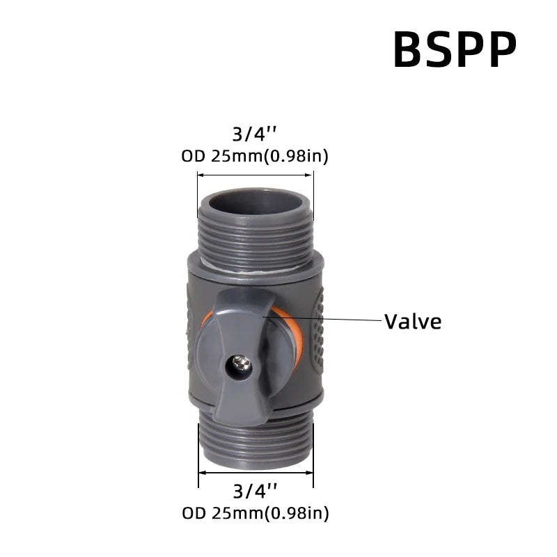 1 adattatore rapido per tubo da giardino da 1/2", 3/4" e 1" - raccordi filettati BPS UE per rubinetti, pistole a spruzzo e sistemi di irrigazione