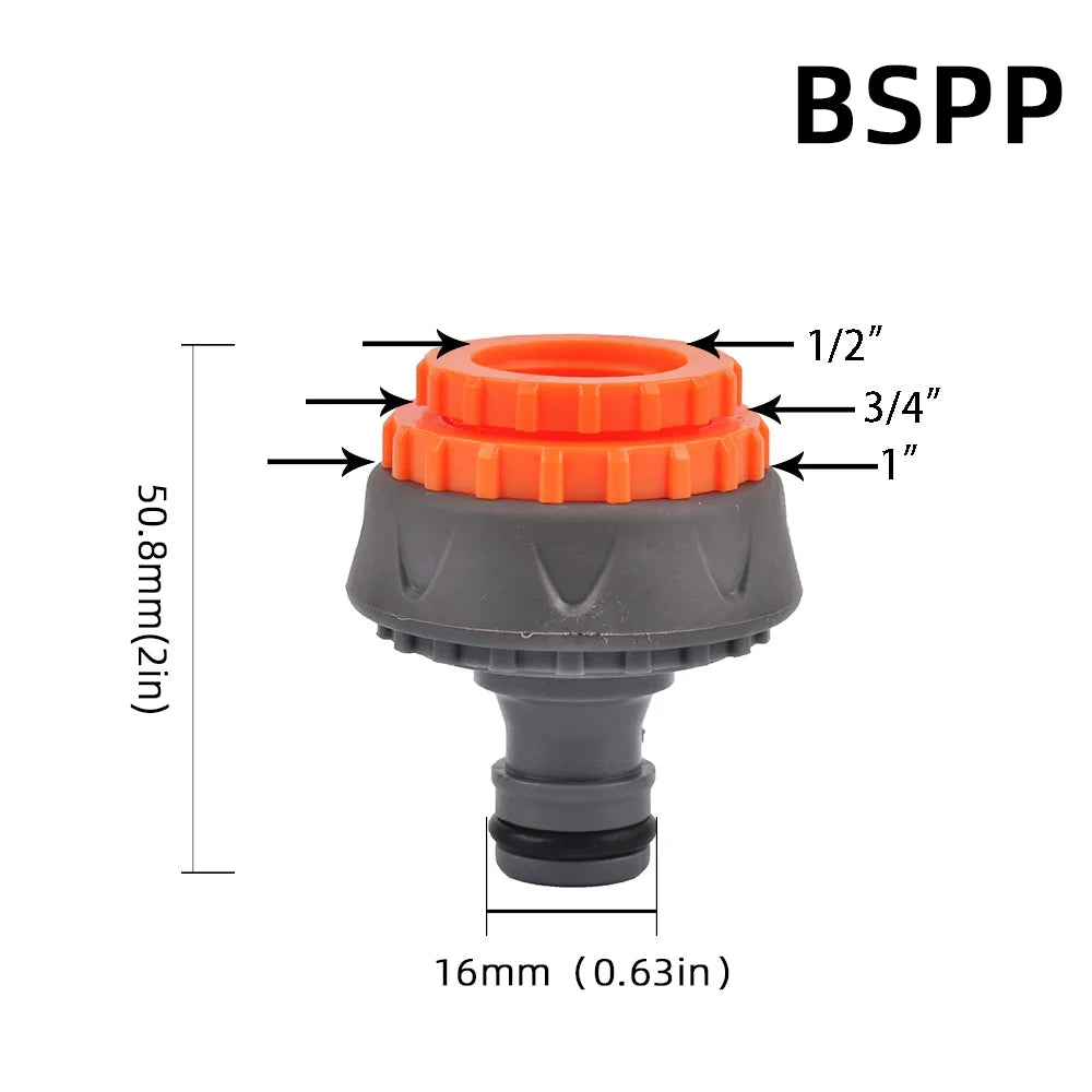 1 adattatore rapido per tubo da giardino da 1/2", 3/4" e 1" - raccordi filettati BPS UE per rubinetti, pistole a spruzzo e sistemi di irrigazione